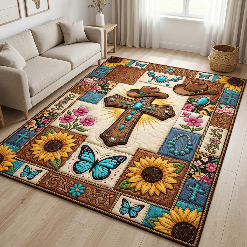 Western Faith Area Rug - Non-Slip Washable 3D Print Rug for Living Room & BedroomTVC2108361