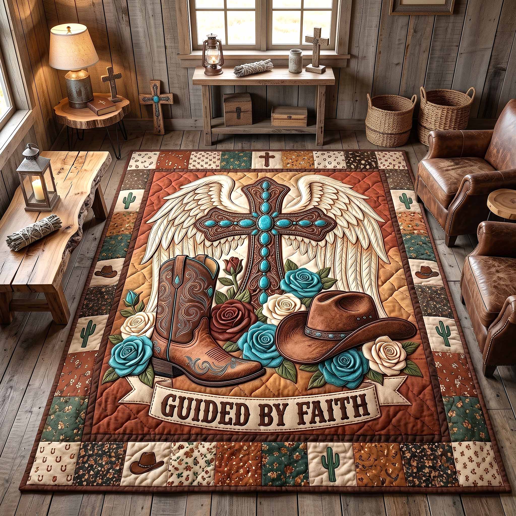 Western Grace Area Rug - Non-Slip Washable 3D Print Rug for Living Room & BedroomTVC2108386