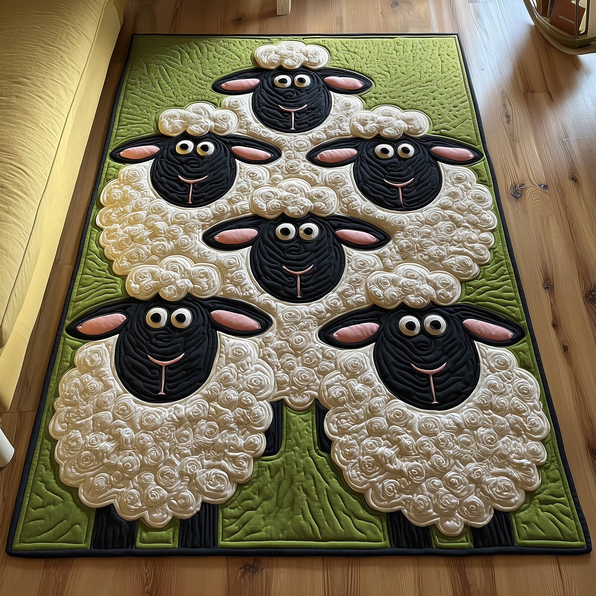 Whimsical Sheep Area Rug - Non-Slip Washable 3D Print Rug for Living Room & BedroomTVC2108219