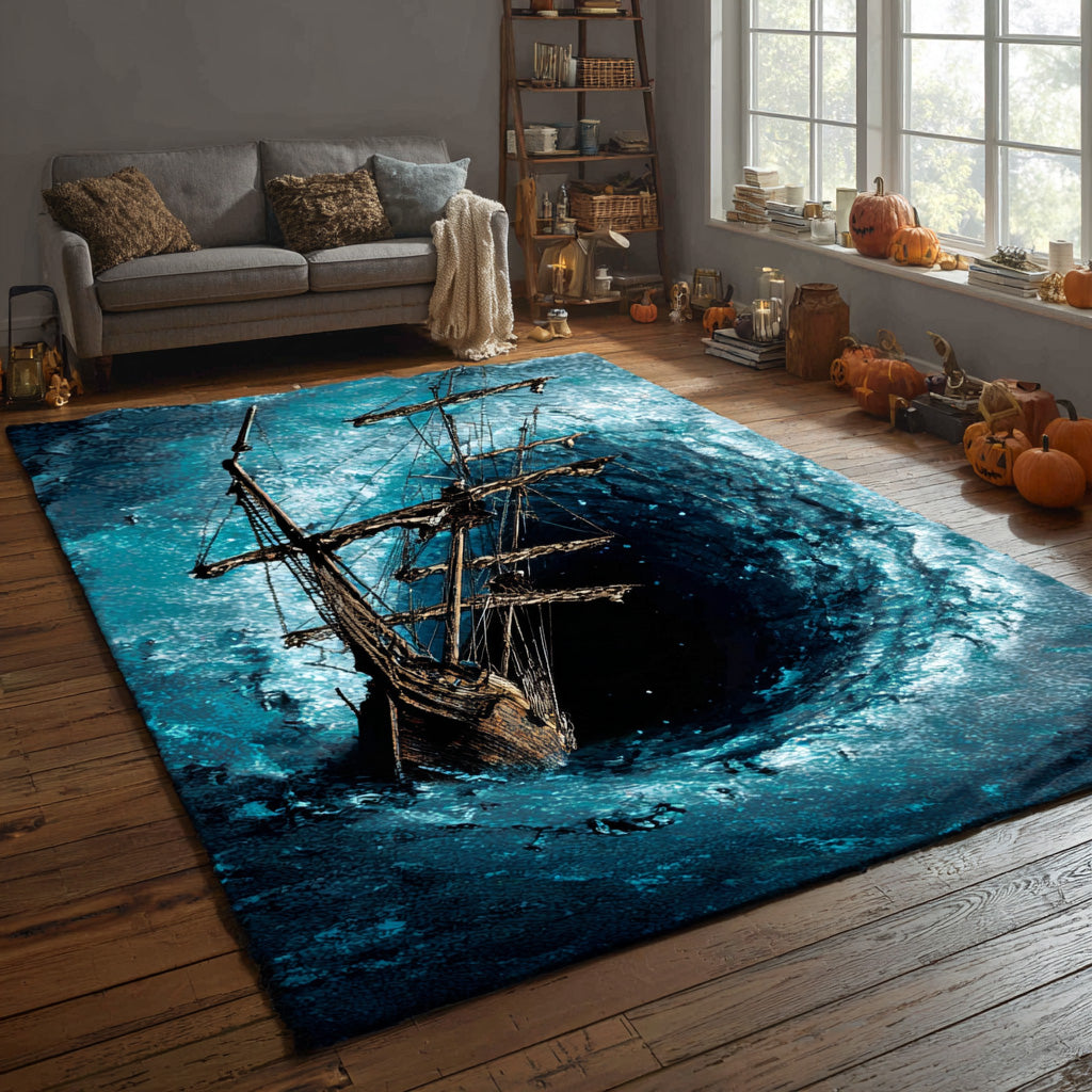 Whirlpool Voyage Area Rug - Non-Slip Washable 3D Print Rug for Living Room & BedroomTVC2108256