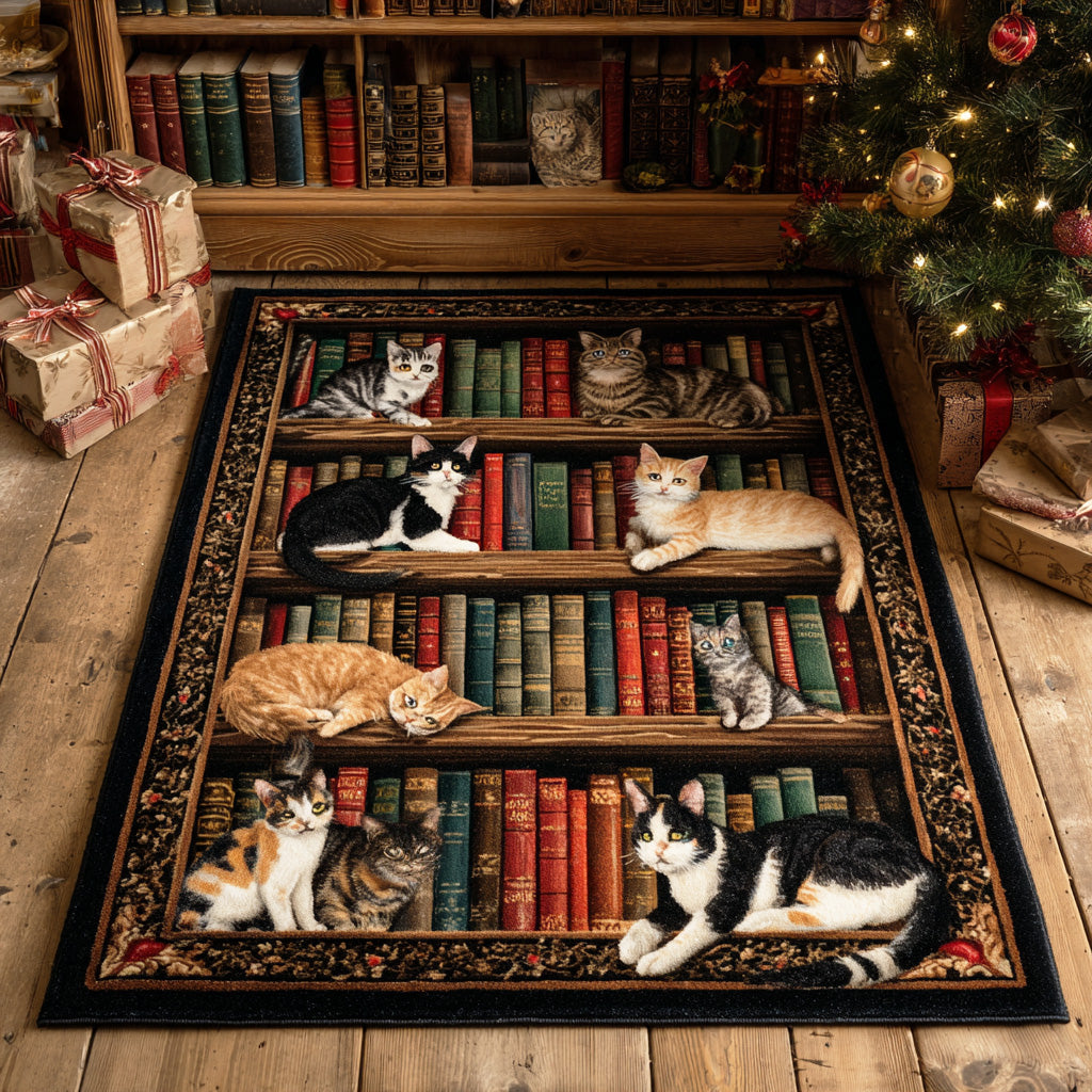 Whisker Tales Area Rug - Non-Slip Washable 3D Print Rug for Living Room & BedroomTVC2108241