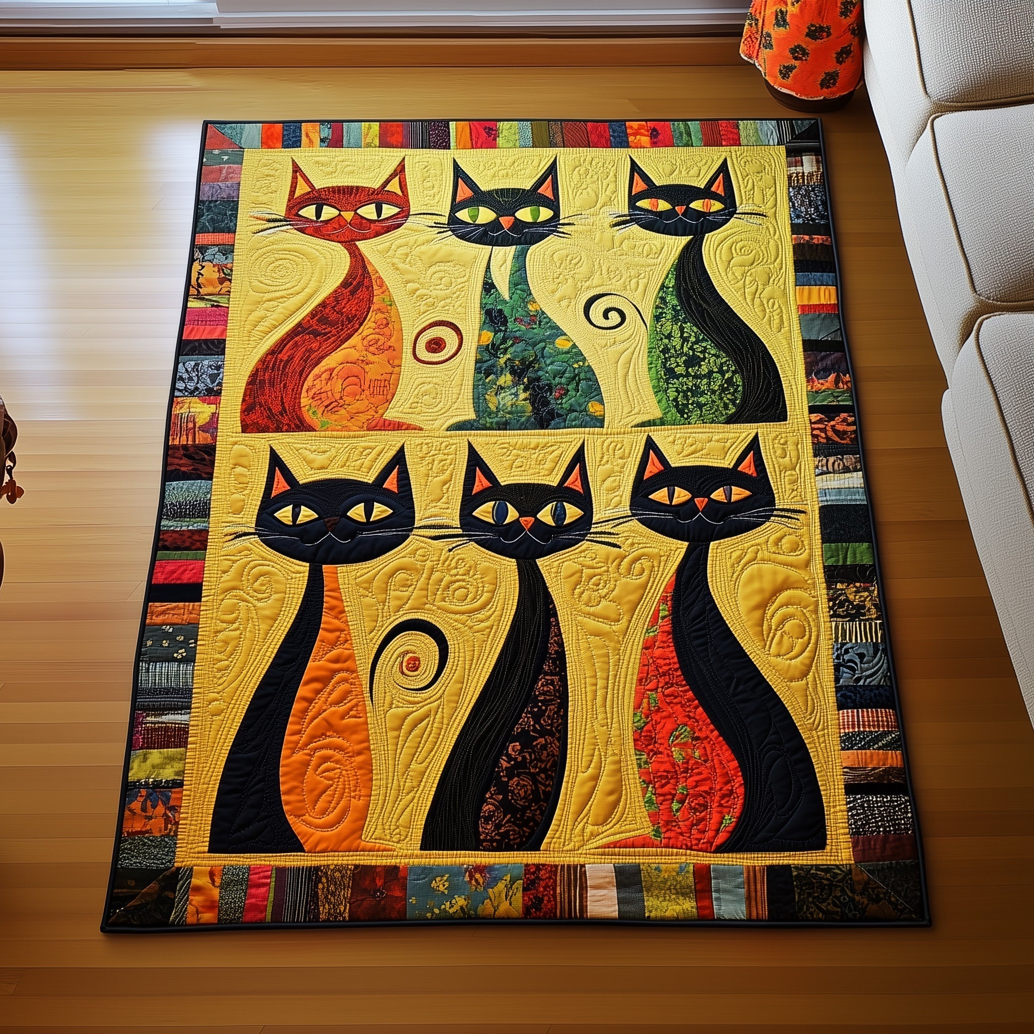 Whiskered Companion Area Rug - Non-Slip Washable 3D Print Rug for Living Room & BedroomTVC2108361