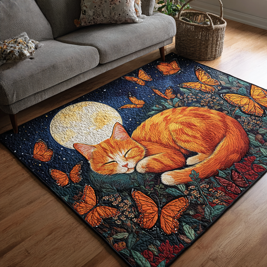 Whispering Cat Area Rug - Non-Slip Washable 3D Print Rug for Living Room & BedroomTVC2108256