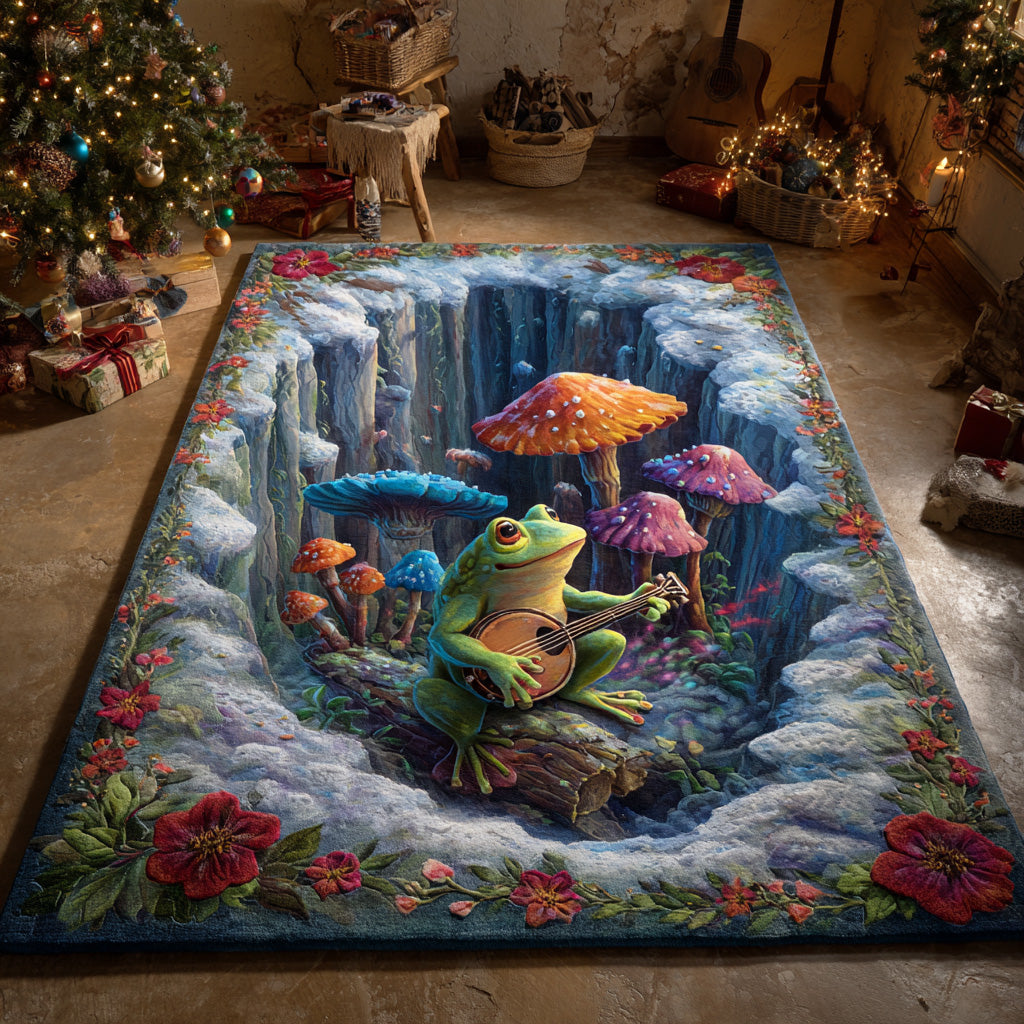 Whispering Toadstool Path Area Rug - Non-Slip Washable 3D Print Rug for Living Room & BedroomTVC2108256