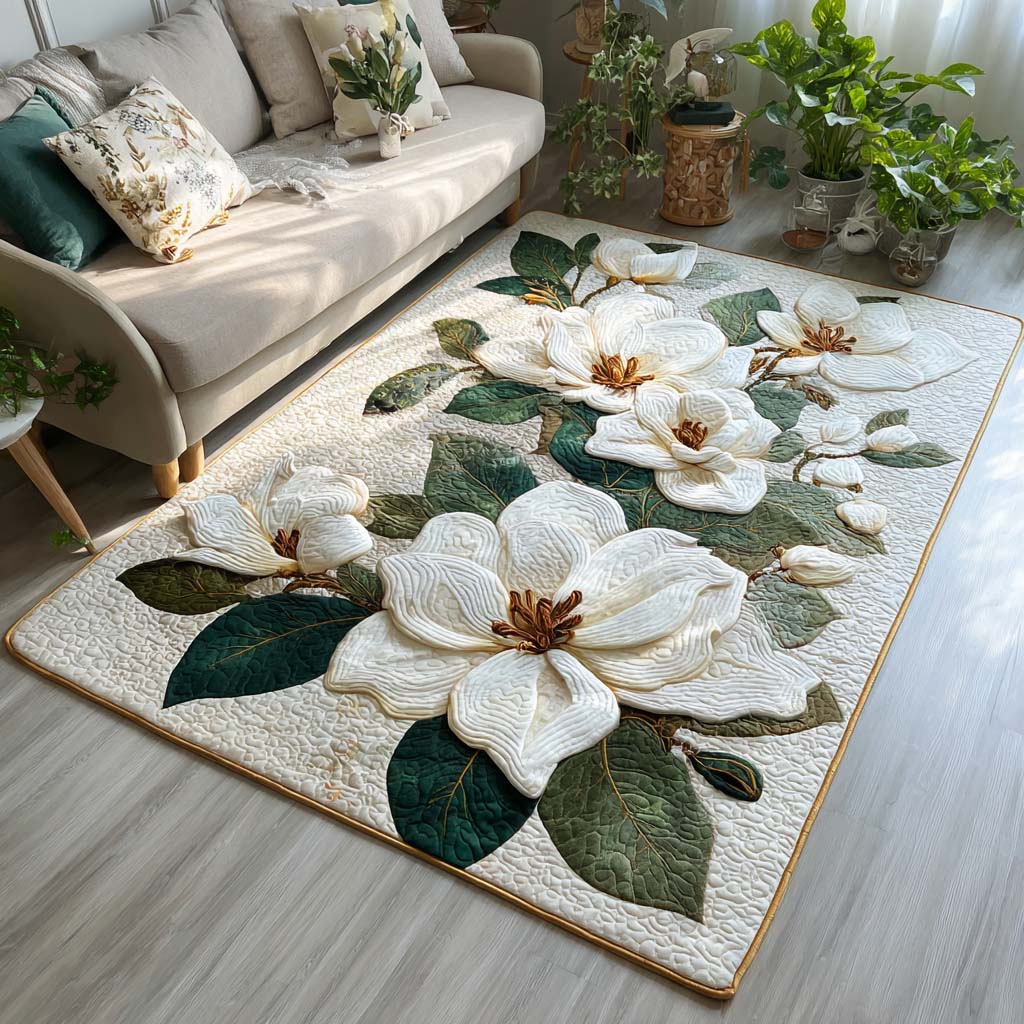 White Grace Area Rug - Non-Slip Washable 3D Print Rug for Living Room & BedroomTVC2108241