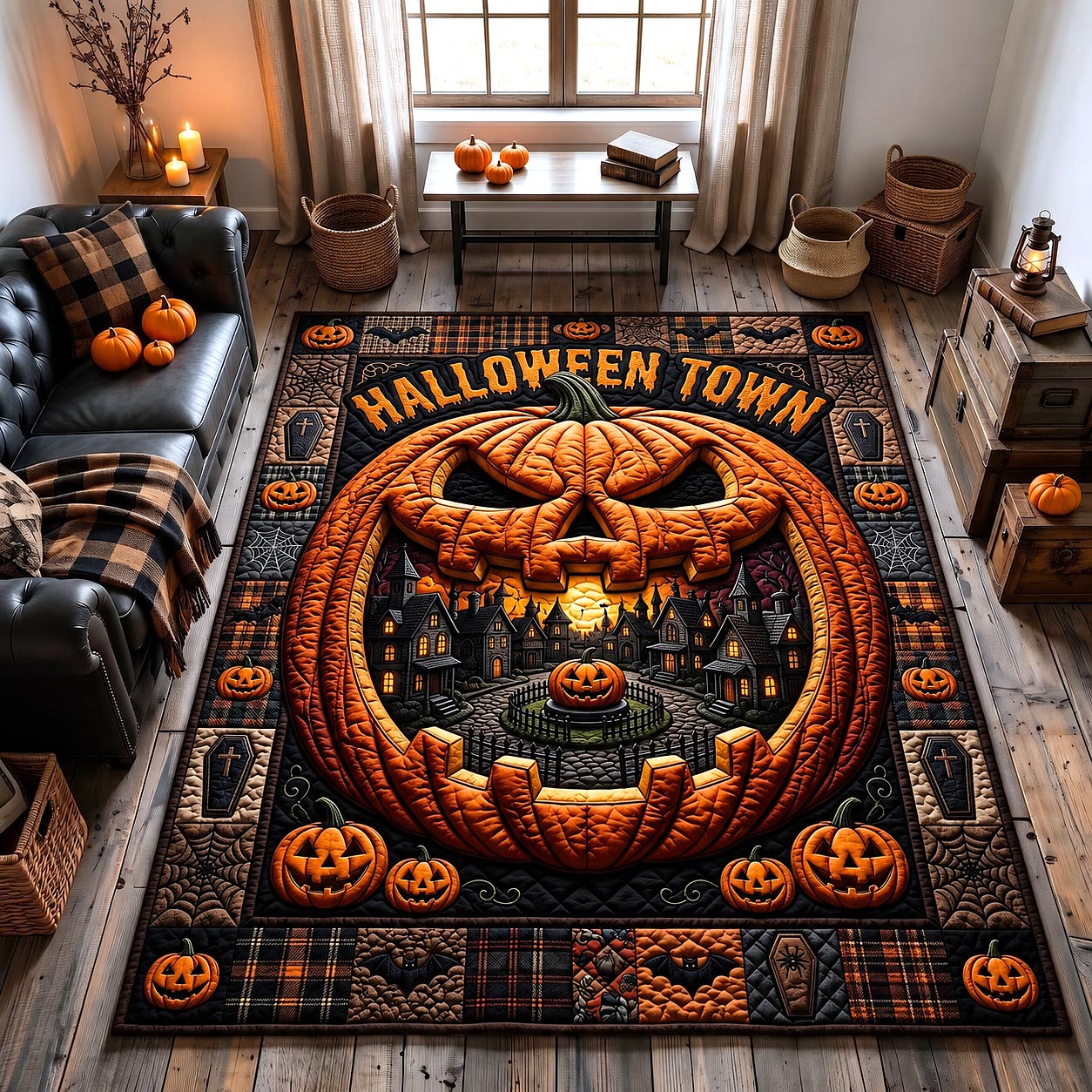 Wicked Village Area Rug - Non-Slip Washable 3D Print Rug for Living Room & BedroomTVC2108385