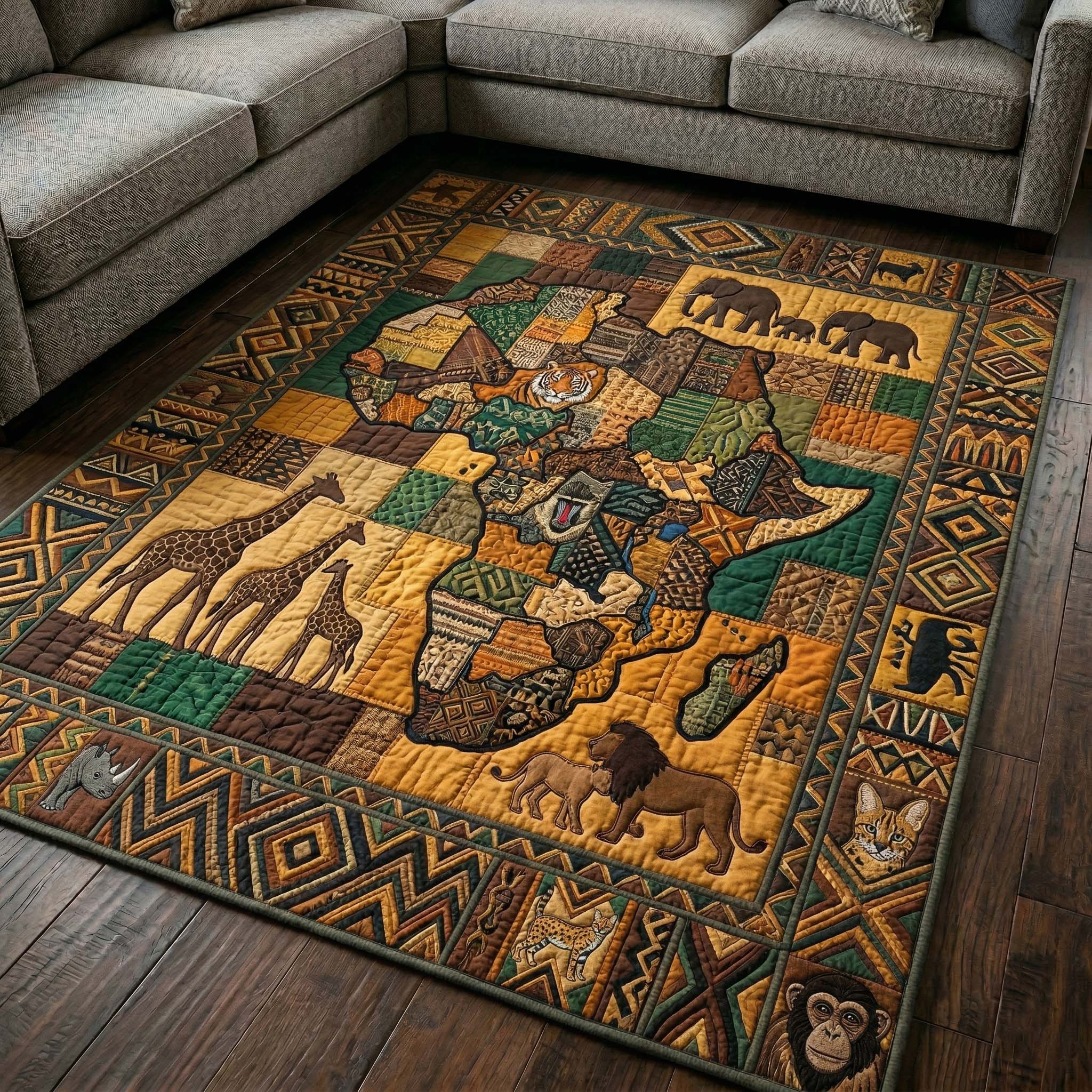 Wild Africa Patch Area Rug - Non-Slip Washable 3D Print Rug for Living Room & BedroomTVC2108385