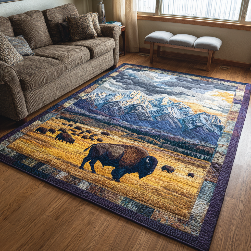 Wild Bison Area Rug - Non-Slip Washable 3D Print Rug for Living Room & BedroomTVC2108241