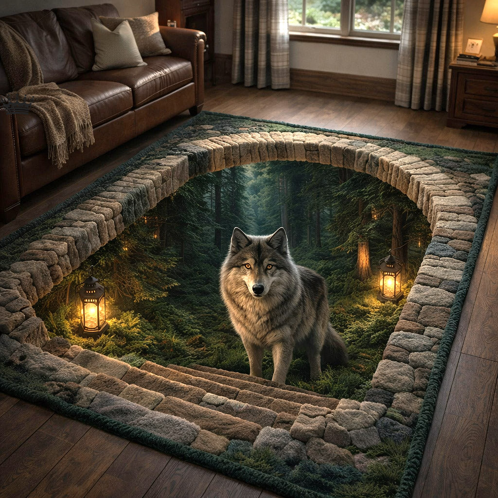 Wild Fang Area Rug - Non-Slip Washable 3D Print Rug for Living Room & Bedroom (DesignTVC2108384
