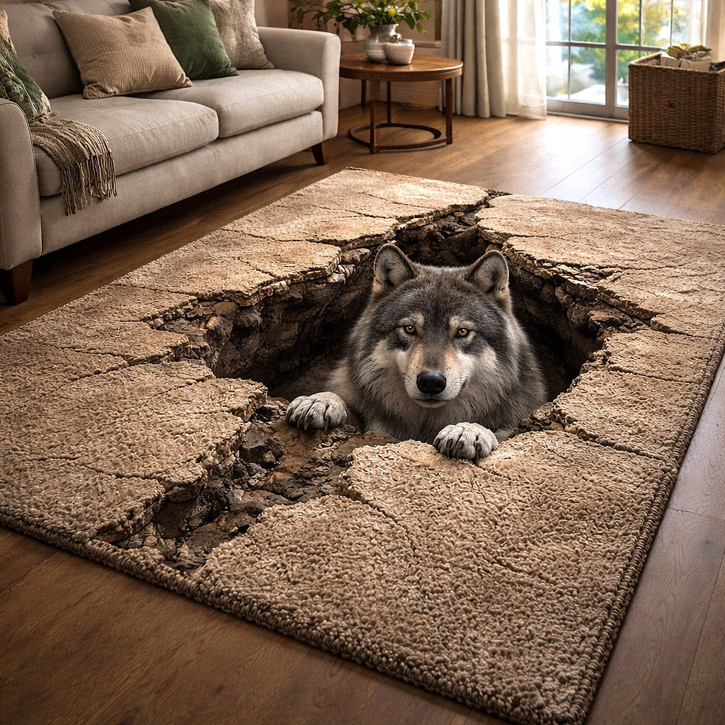Wild Fang Area Rug - Non-Slip Washable 3D Print Rug for Living Room & BedroomTVC2108227
