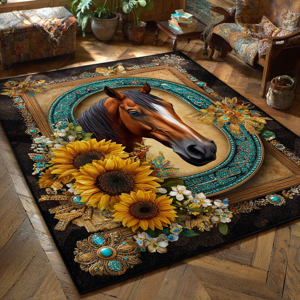 Wild Mustang Area Rug - Non-Slip Washable 3D Print Rug for Living Room & BedroomTVC2108241