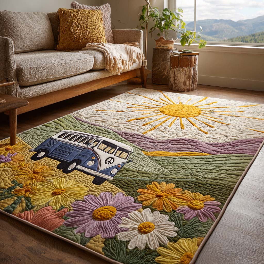 Wildflower Drive Area Rug - Non-Slip Washable 3D Print Rug for Living Room & BedroomTVC2108255