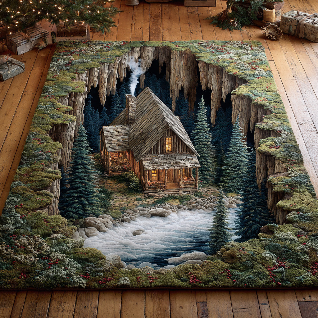 Wildwood Forest Lodge Area Rug - Non-Slip Washable 3D Print Rug for Living Room & BedroomTVC2108240
