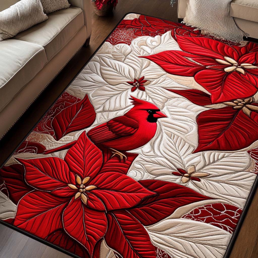 Winter Cardinal Area Rug - Non-Slip Washable 3D Print Rug for Living Room & BedroomTVC2108240