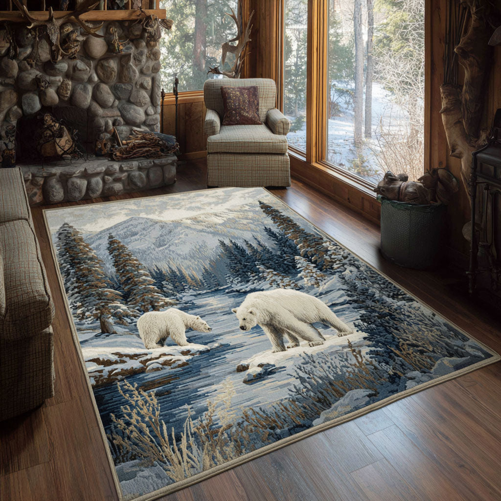 Winter Haven Area Rug - Non-Slip Washable 3D Print Rug for Living Room & BedroomTVC2108255