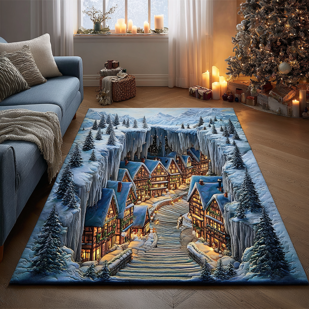 Winter Path Area Rug - Non-Slip Washable 3D Print Rug for Living Room & BedroomTVC2108210