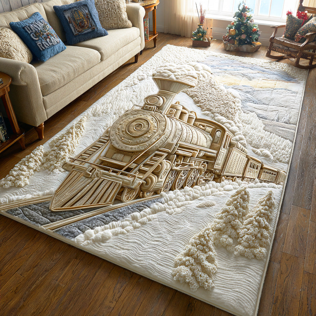 Winter Steam Ride Area Rug - Non-Slip Washable 3D Print Rug for Living Room & BedroomTVC2108254