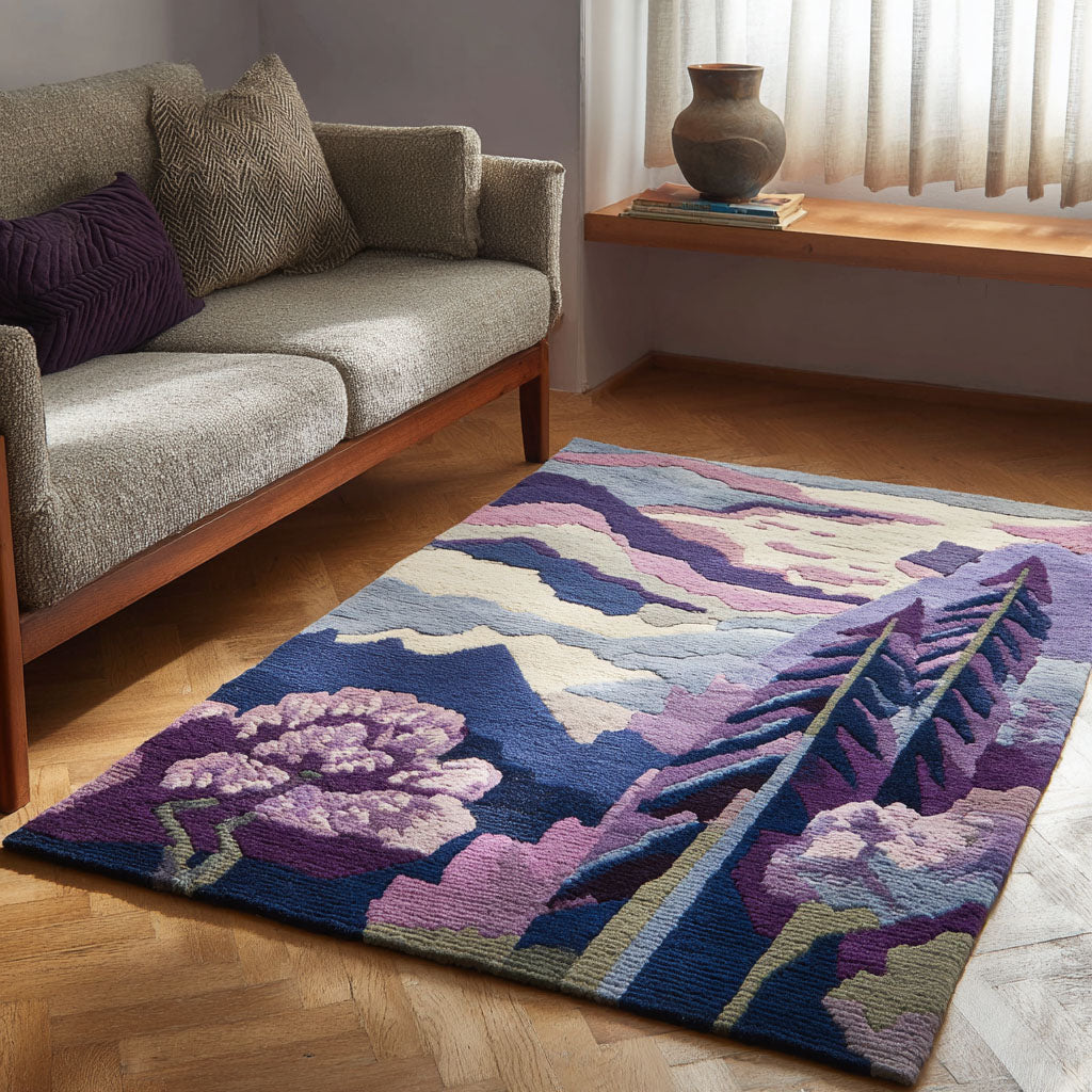 Wisteria Winds Area Rug - Non-Slip Washable 3D Print Rug for Living Room & BedroomTVC2108240