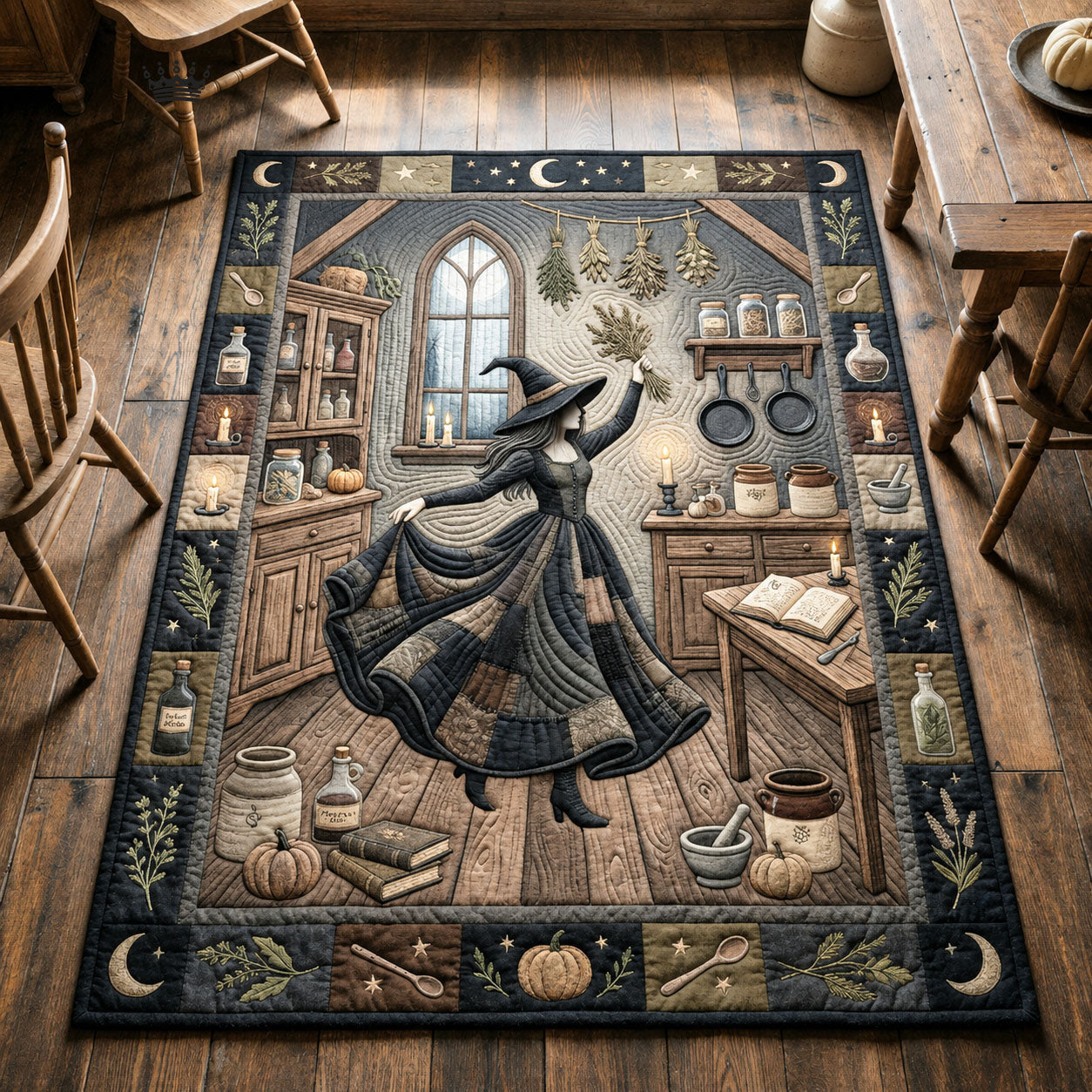 Witch Dancing In Kitchen Halloween Area Rug - Non-Slip Washable 3D Print Rug for Living Room & BedroomTVC2108382