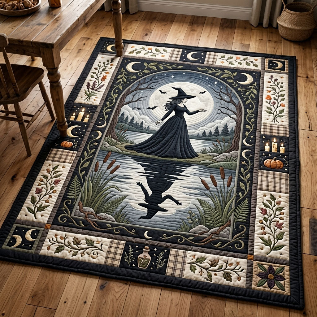 Witch Dancing Under Moon Halloween Area Rug - Non-Slip Washable 3D Print Rug for Living Room & BedroomTVC2108382