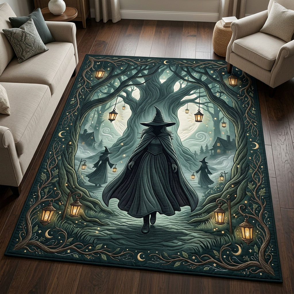 Witch In Forest Halloween Area Rug - Non-Slip Washable 3D Print Rug for Living Room & BedroomTVC2108360