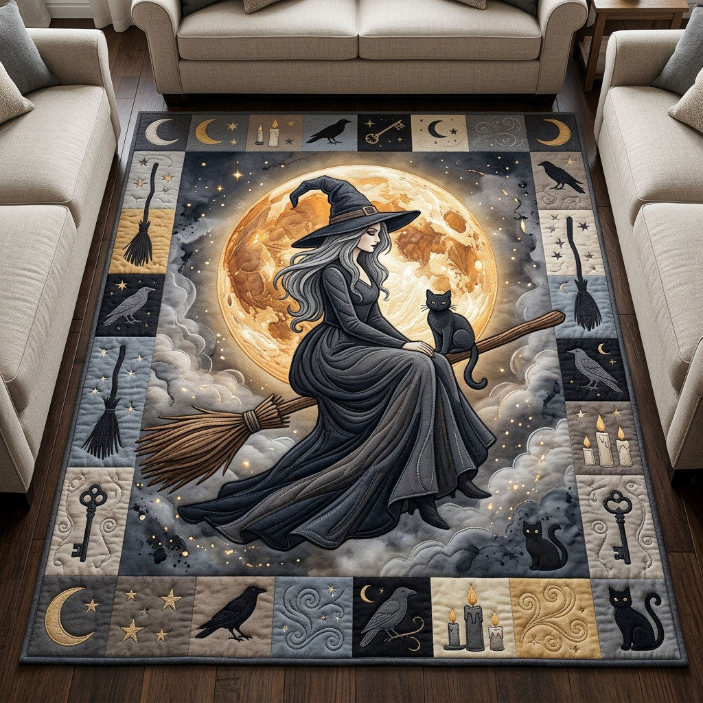 Witch In Full Moon Halloween Area Rug - Non-Slip Washable 3D Print Rug for Living Room & BedroomTVC2108360