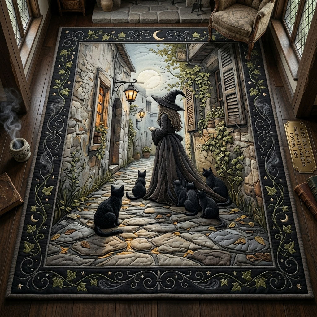 Witch With Her Cats Halloween Area Rug - Non-Slip Washable 3D Print Rug for Living Room & BedroomTVC2108226