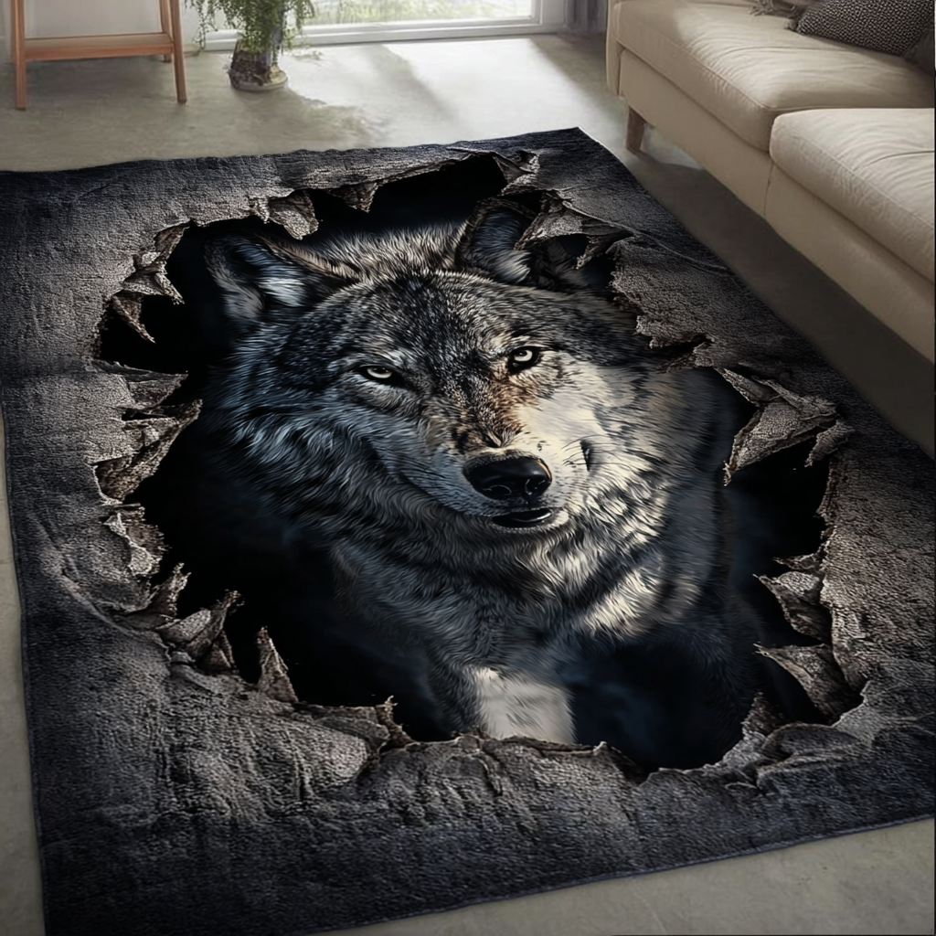 Wolf Light Area Rug - Non-Slip Washable 3D Print Rug for Living Room & BedroomTVC2108254