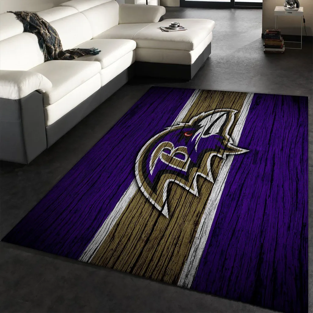 Wood Grain Pattern Rug Perfect for Living Room Decor Purple and Brown