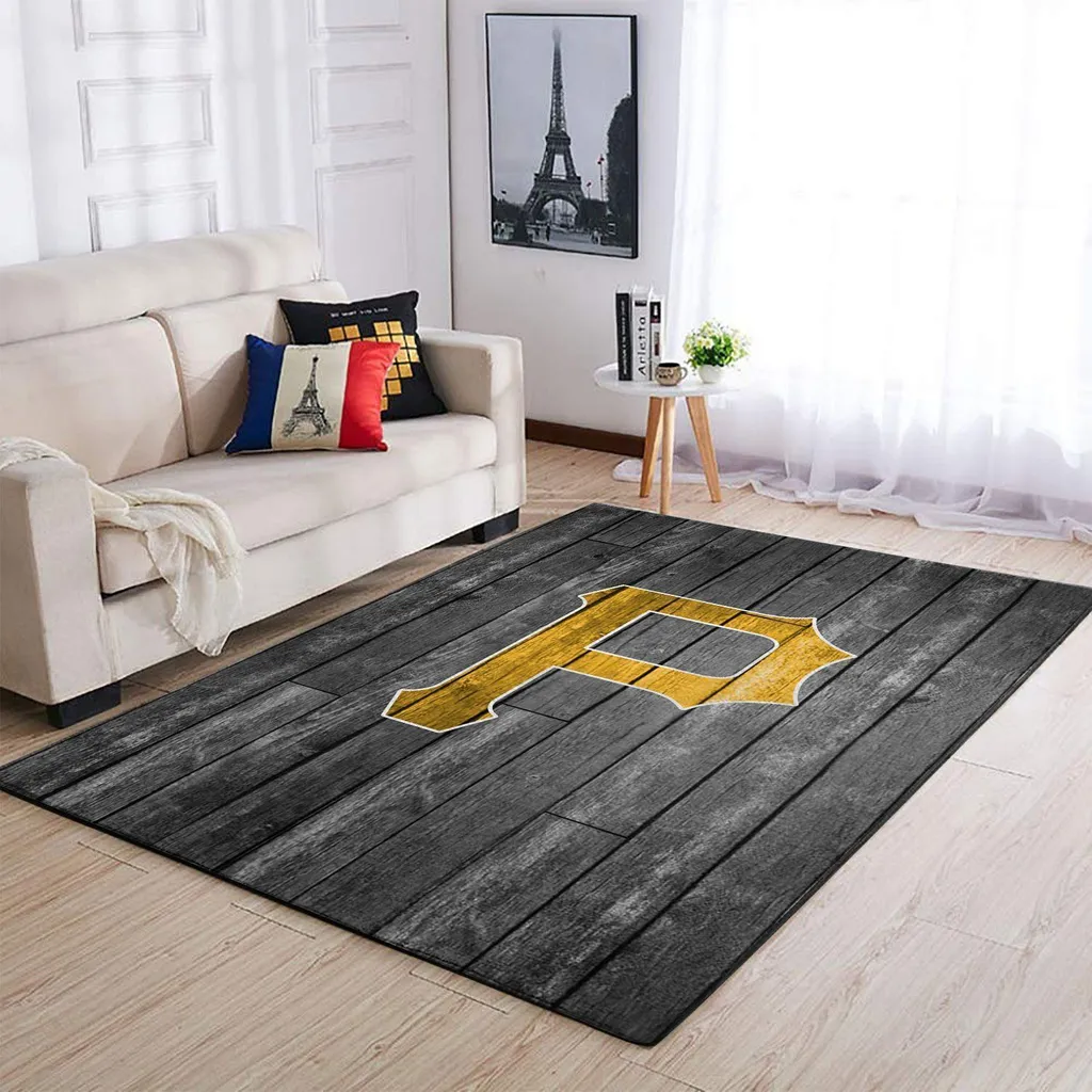 Wooden Floor Pattern Rug for Stylish Living Room Black and Yellow
