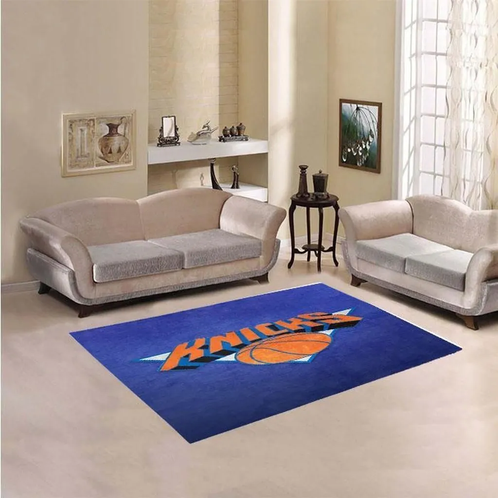 Wooden Floor Style Rug with Vibrant Colorful Logo Black and Red