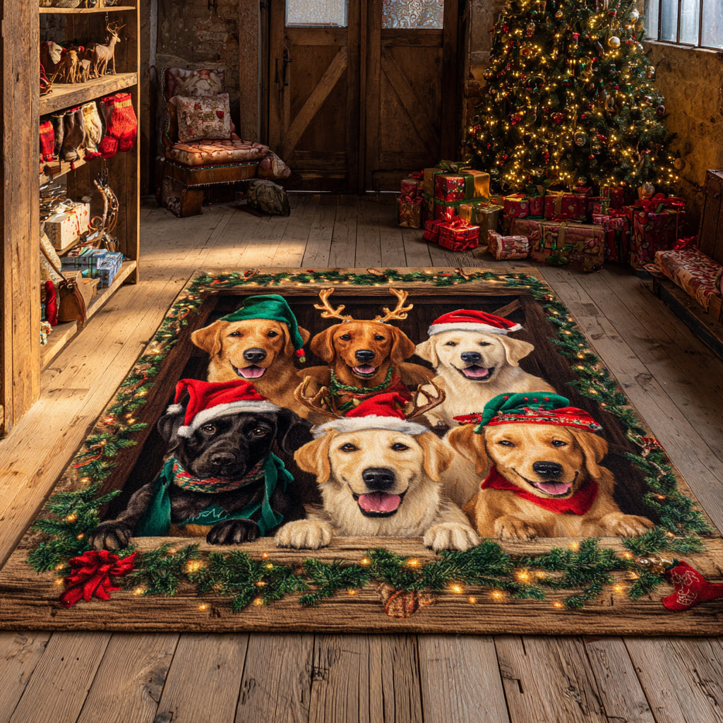 Wreath Labrador Retriever Area Rug - Non-Slip Washable 3D Print Rug for Living Room & BedroomTVC2108253
