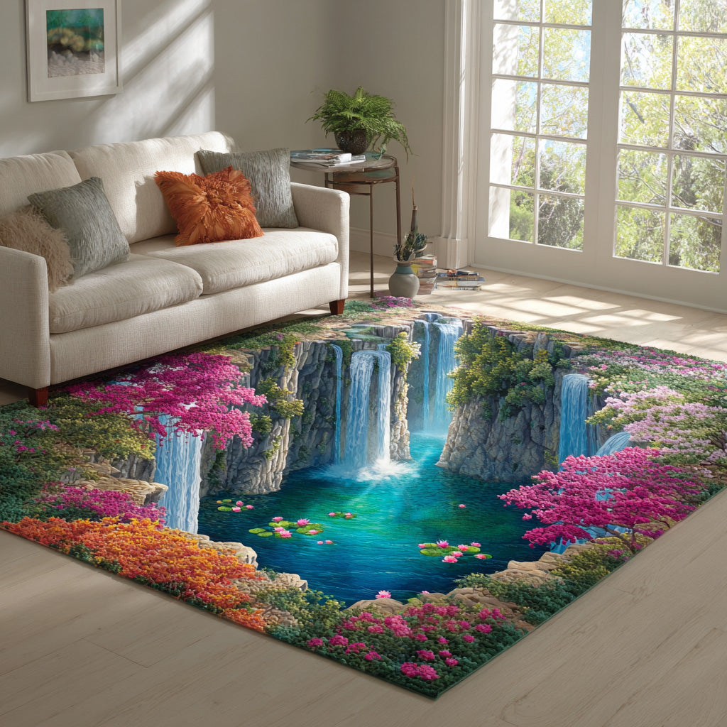 Zen Oasis Area Rug - Non-Slip Washable 3D Print Rug for Living Room & BedroomTVC2108252